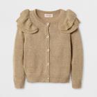 Toddler Girls' Button Cardigan With Ruffle At Shoulder Cat & Jack - Gold