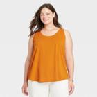 Women's Plus Size Relaxed Scoop Neck Tank Top - Ava & Viv Copper