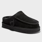 Kids' Dluxe By Dearfoams Vancouver Genuine Shearling Clog Slippers - Black