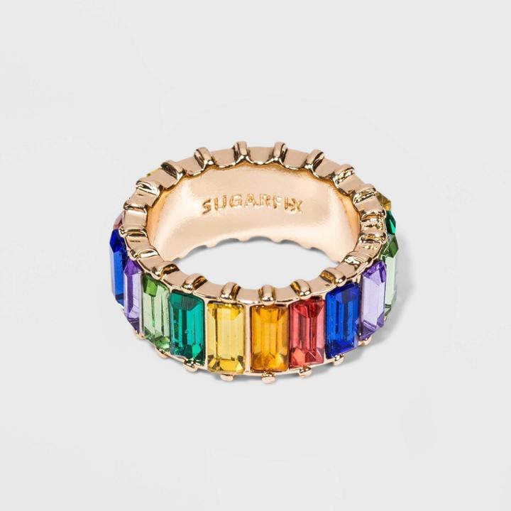 Sugarfix By Baublebar Rainbow Crystal Statement Ring - Rainbow 7,