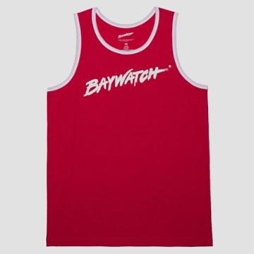 Men's Baywatch Malibu Beach Patrol Ringer Tank Top - Red