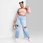 Women's Super-high Rise Wide Leg Baggy Jeans - Wild Fable Medium Wash 18,