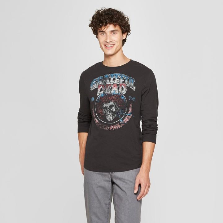 Junk Food Men's Long Sleeve Grateful Dead Graphic T-shirt - Vintage Black