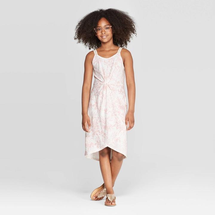 Target Girls' Twist Waist Dress - Art Class Peach