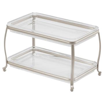 Idesign York Lyra Double Vanity Organizer Tray - Satin/clear - Interdesign