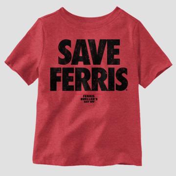 Toddler Boys' Ferris Bueller's Day Off 'save Ferris' Short Sleeve T-shirt - Red