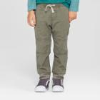 Toddler Boys' Reinforced Knee Jogger Fit Pull-on Pants - Cat & Jack Green