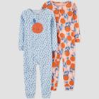 Baby Girls' Peaches Footed Pajama - Just One You Made By Carter's Blue/orange