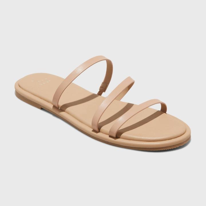 Women's Josie Slide Sandals - A New Day Chestnut