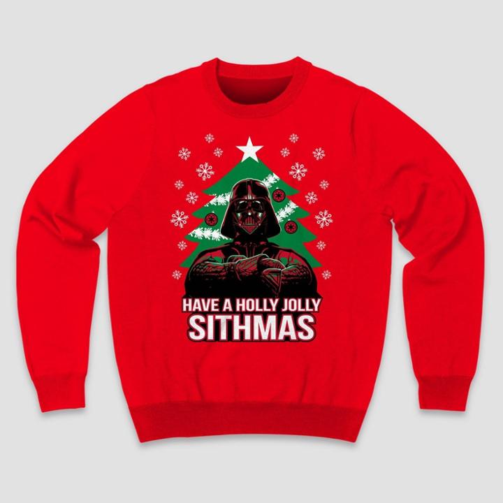 Men's Star Wars Darth Vader Sithmas Pullover Sweatshirt - Red