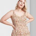 Women's Floral Print Sleeveless Button-front Tiered Short Dress - Wild Fable Ivory/blush