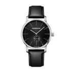 Men's Wenger Urban Classic Sub-seconds - Swiss Made - Black Dial Leather Strap Watch - Black