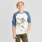 Boys' Snowboarder Long Sleeve Raglan Graphic T-shirt - Cat & Jack White/blue S, Boy's,