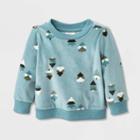 Baby Girls' Trees Cozy Pullover - Cat & Jack Mint Green Newborn