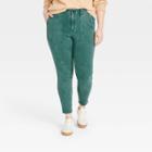 Women's Plus Size High-rise Skinny Jeans - Universal Thread Teal Green