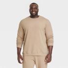 Men's Big & Tall Soft Gym Crewneck Sweatshirt - All In Motion Khaki
