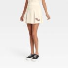 Mickey Mouse Women's Disney Mickey University Graphic Mini A-line Skirt - Ivory