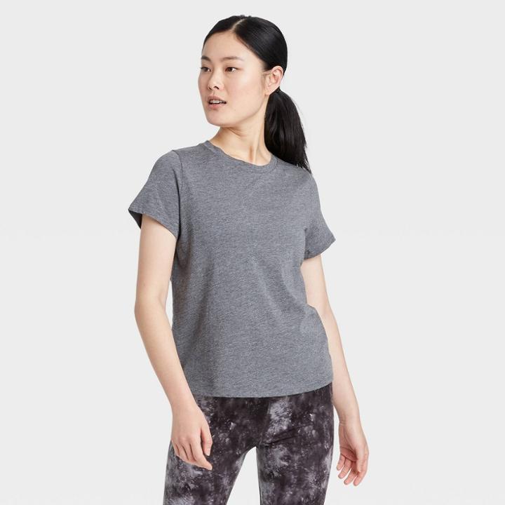 Women's Short Sleeve Cinch Back T-shirt - All In Motion Charcoal Heather
