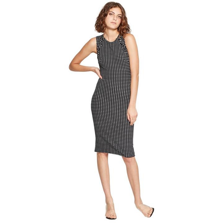 Women's Plaid Sleeveless Bodycon Dress - Almost Famous (juniors') Black/white