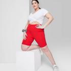 Women's Plus Size High-rise Bike Shorts - Wild Fable Red