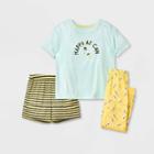 Girls' 3pc Pajama Set - Cat & Jack Yellow/aqua Blue