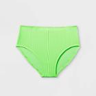 Girls' Ribbed High-waist Bikini Swim Bottom - Art Class Green