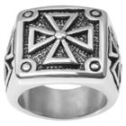Men's Daxx Stainless Steel Iron Cross Ring -