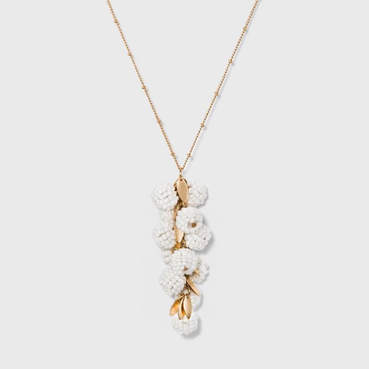 Target Clustered Beaded Bauble Balls Pendant Necklace - A New Day Gold/white