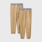 Boys' 2pk Stretch Pull-on Jogger Fit Pants - Cat & Jack Brown