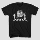 Mad Engine Men's Short Sleeve Astronaut Beatles T-shirt - Black