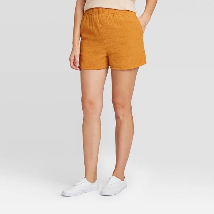 Women's High-rise Pull-on Shorts - Universal Thread Gold