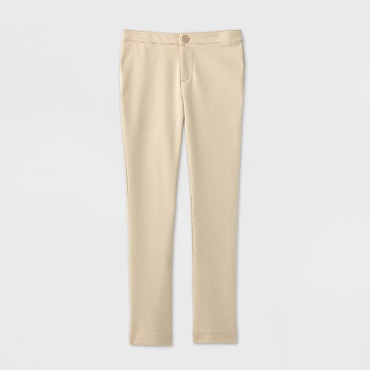 Girls' Stretch Uniform Ponte Pants - Cat & Jack Khaki