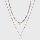 Speckled Half Moon Charm Double Layer Necklace - Universal Thread Ivory