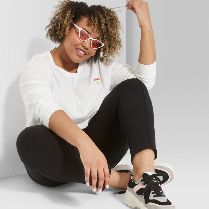Women's Plus Size Straight Leg Sweatpants - Wild Fable Black