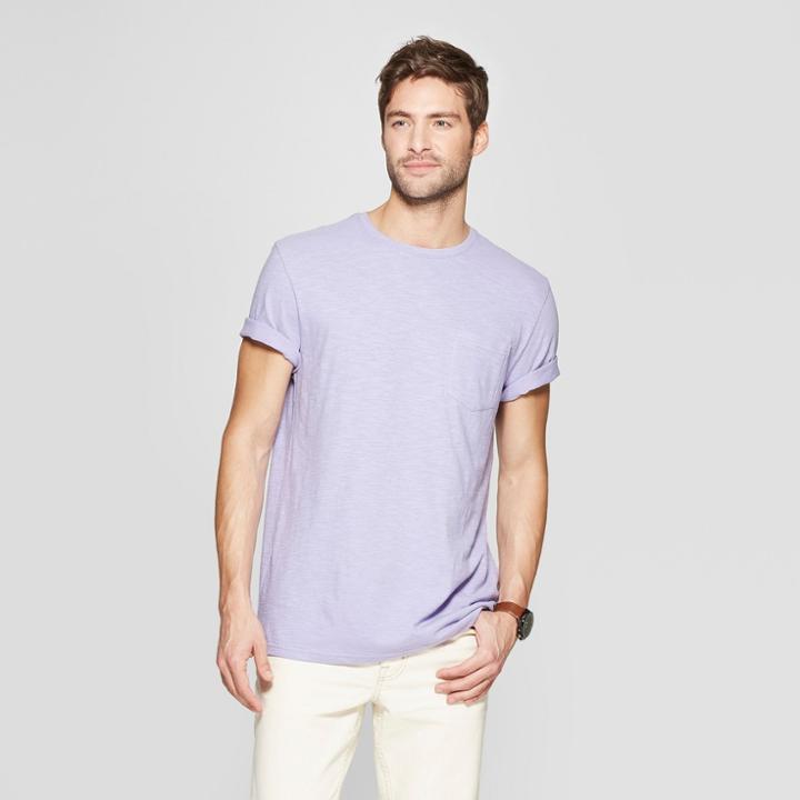 Men's Regular Fit Short Sleeve Crew T-shirt - Goodfellow & Co Restful Plum