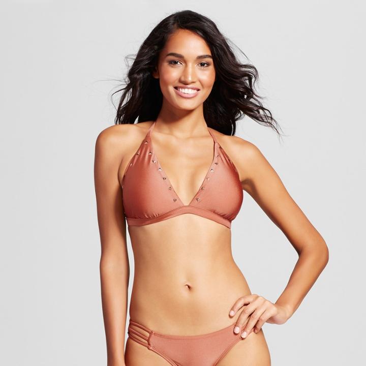 Women's Triangle Bikini Top - Xhilaration Red Rock D/dd Cup