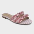 Women's Florence Striped Bow Slide Sandals - Who What Wear Red