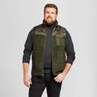Men's Big & Tall Full Zip Solid Sherpa Vest - Goodfellow & Co Green Foil