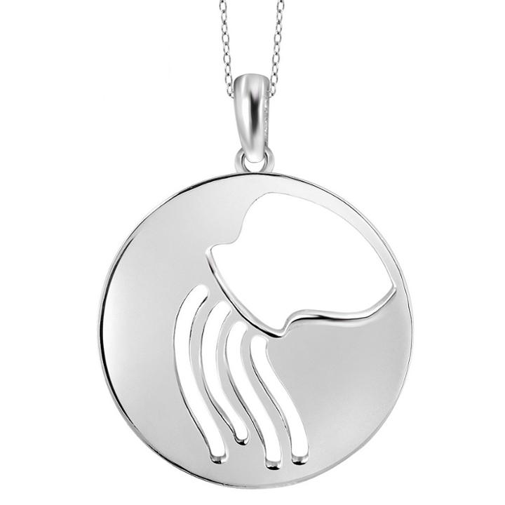 Target Aquarius Zodiac Pendant Necklace In Sterling Silver - 18, Women's, White