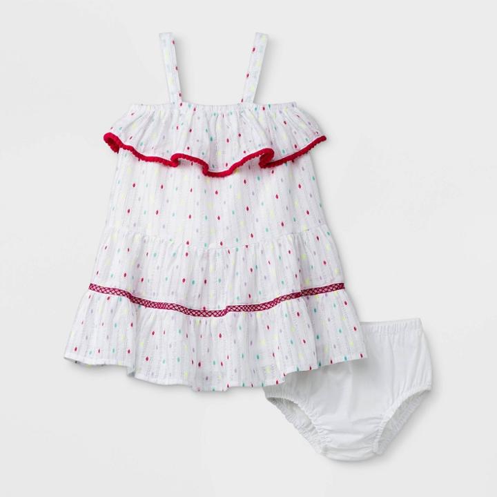 Baby Girls' Lurex Clipspot Dress - Cat & Jack White