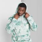 Men's Tall Floral Print Hoodie Sweatshirt - Original Use - Gray
