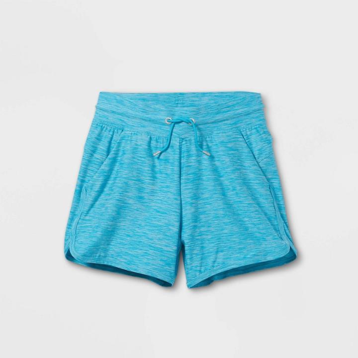 Girls' Soft Gym Shorts - All In Motion Turquoise Heather