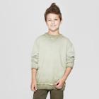 Boys' Crew Pullover With Destruction - Art Class Green