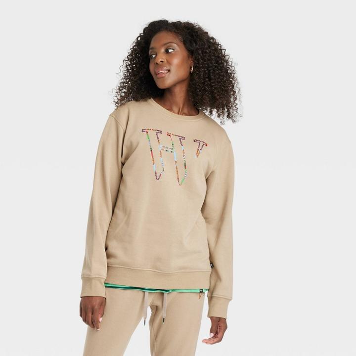 Houston White Adult Crewneck Pullover Sweater - Khaki Xxs/xs