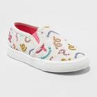 Toddler Girls' Mady Slip On Canvas Sneakers - Cat & Jack Cream (ivory)
