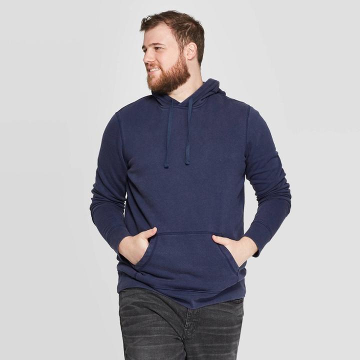 Men's Big & Tall Standard Fit Fleece Sweatshirt Hoodie - Goodfellow & Co Navy Voyage 3xb, Men's, Blue Voyage