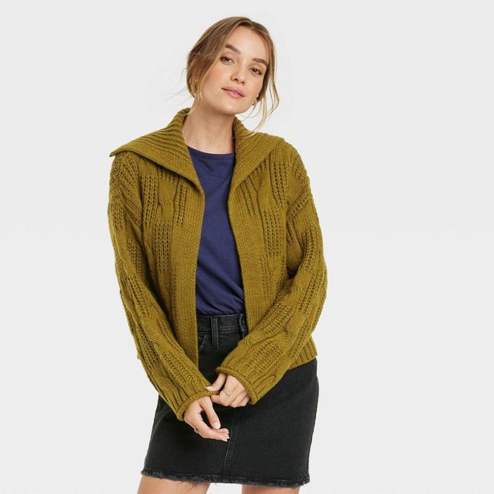 Women's Open Layering Cardigan - Universal Thread Green