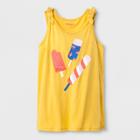 Girls' Sleeveless Tie Shoulder Popsicle Graphic Tank Top - Cat & Jack Yellow