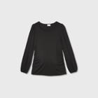 Maternity Long Sleeve Blouson Fitted Knit Top - Isabel Maternity By Ingrid & Isabel Black