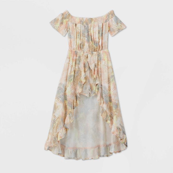 Girls' Floral Off The Shoulder - Art Class Orange